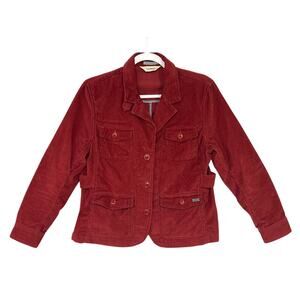LL Bean Sz S Petite Corduroy Blazer Barn Field Shooting Jacket Elbow pad quilted